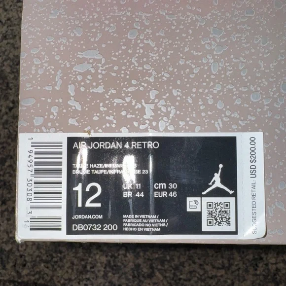 Air Jordan 4 Retro “Taupe Haze” (2021) Men’s Size 12. Worn Once. 100% Authentic!